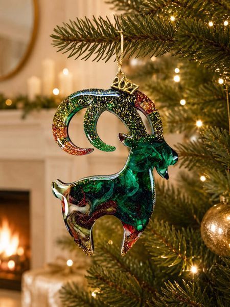 Symbol of 2027 epoxy resin ornament with golden details