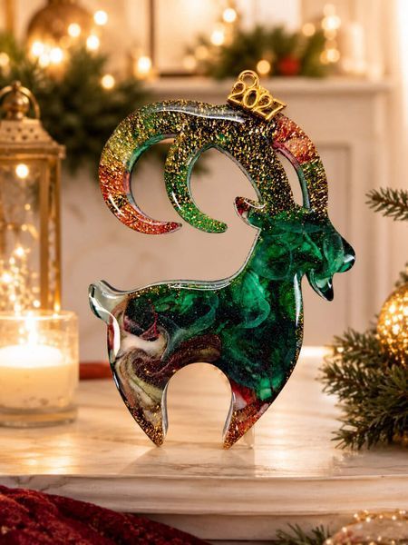 Epoxy resin holiday ornament handmade