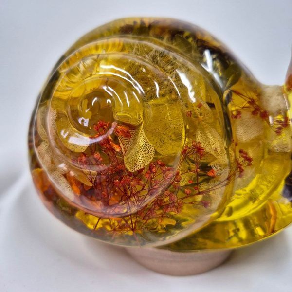 Handmade lamp made of epoxy resin Snail