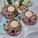 Рожеві квіти безсмертника в прозорих підсвічниках для tealight &mdash; ручна робота Desire Art.