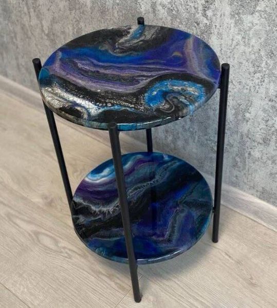 Unique coffee table made of epoxy resin Galaxy