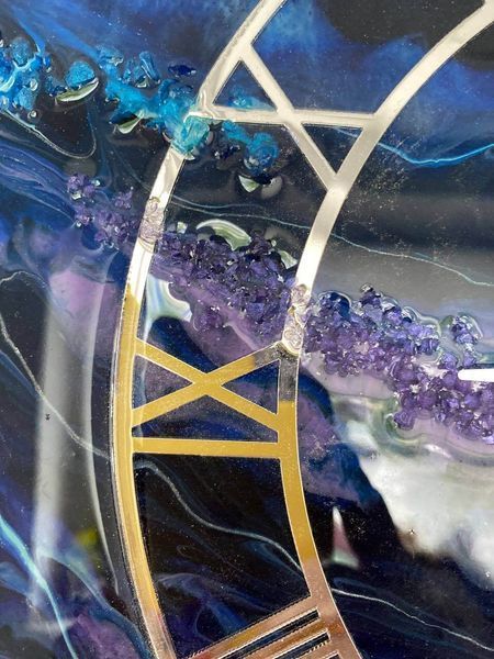 Epoxy Resin Wall Clock, 50 &times; 33 cm