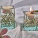 Handmade epoxy resin candle holders with flowers