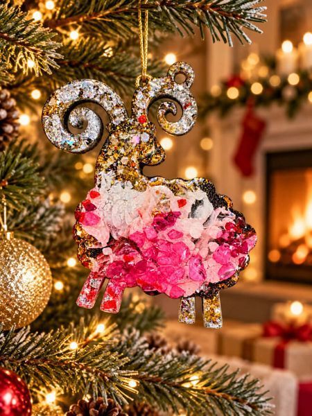 Авторська ялинкова прикраса Баранчик JEWEL CHRISTMAS ручної роботи