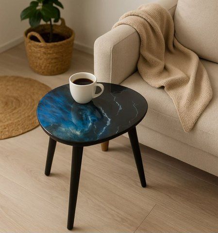 Unique epoxy resin coffee table Depth